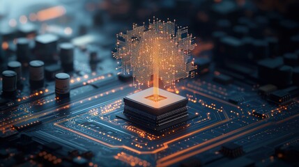 Digital tree grows from CPU