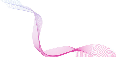 Poster - abstract pink wave line smoke isolated white background, abstract colorful wave  line design with flowing lines on white background, pink and blue curve liine.
