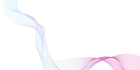 Fototapete - abstract pink wave line smoke isolated white background, abstract colorful wave  line design with flowing lines on white background, pink and blue curve liine.