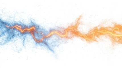 Poster - Abstract representation of electric energy with vibrant blue and orange colors, showcasing dynamic movement and flow