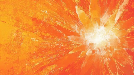 Poster - Vibrant abstract explosion of orange hues radiating outward, evoking energy and warmth in a dynamic composition
