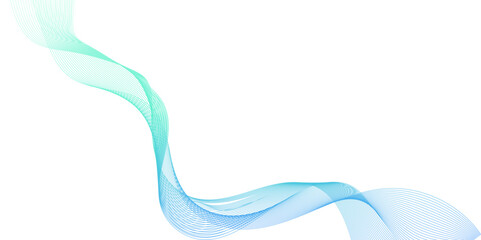 Wall Mural - abstract blue or green wave line background, creating a versatile design ideal for banners and vario