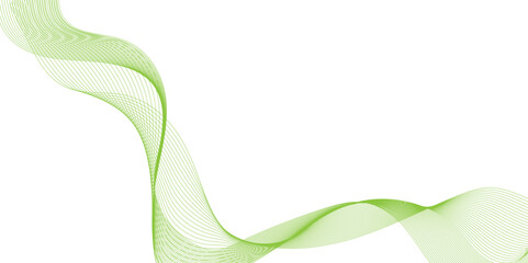 Poster - abstract background made form colorful wave lines, abstract green curve isolated on a white backgrou