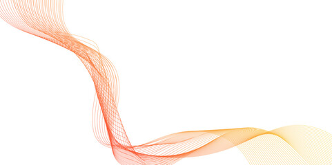 Canvas Print - Abstract orange wave line background, Abstract background with lines and smoke waves, white smooth element swoosh speed wave modern stream transparent background.