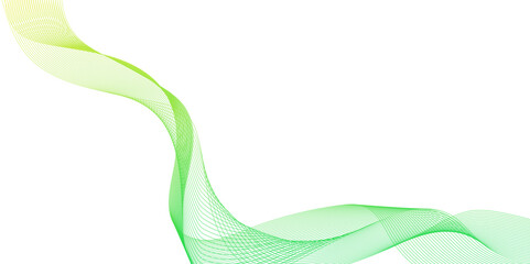 Wall Mural - abstract minimal tech with wave green lines and light yellow points on a white background, abstract 