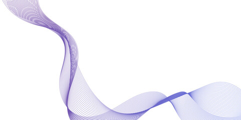 Wall Mural - abstract vector blue wave lines on white background, futuristic technology and sound wave pattern, c
