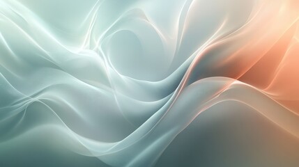 Poster - Soft, flowing abstract background with gentle waves in pastel colors, creating a serene and calming atmosphere