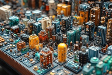 Poster - A detailed array of complex electronic components and circuits