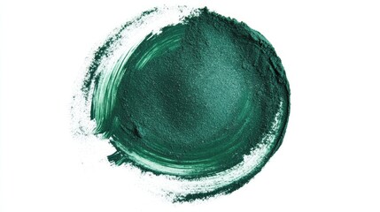 Poster - Vibrant green powder swirled artistically on a white background, showcasing texture and color for creative projects