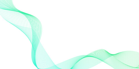 Poster - abstract multicolor gradient wave lines vector background, abstract background with green wavy lines
