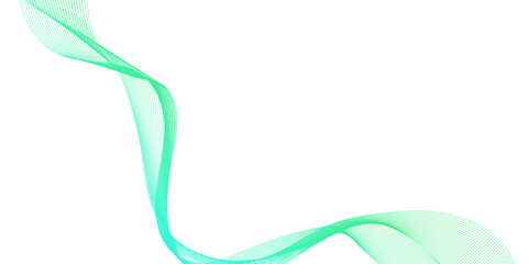 Poster - abstract multicolor gradient wave lines vector background, abstract background with green wavy lines