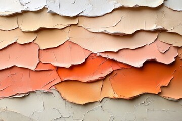 Poster - Textured layers of abstract art in warm colors resembling a sunset landscape