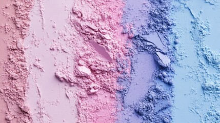 Poster - Vibrant pastel powder textures in pink, purple, and blue shades, creating a colorful backdrop for artistic projects