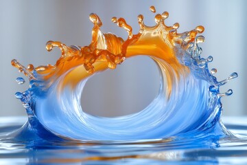 Aufkleber - Dynamic water splash captured in vibrant colors during a creative photography session