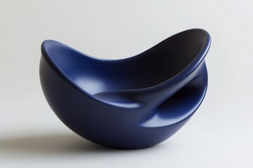 Poster - Modern artistic bowl showcasing smooth curves and deep navy color for contemporary home decor