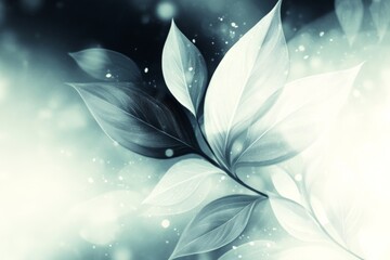 Poster - Soft glowing leaves create an ethereal atmosphere in a dreamy background during twilight hours
