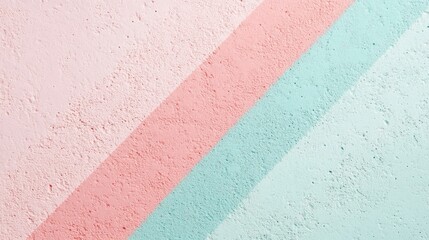 Poster - Abstract textured wall with pastel pink and blue stripes, creating a soft and inviting atmosphere for interior design