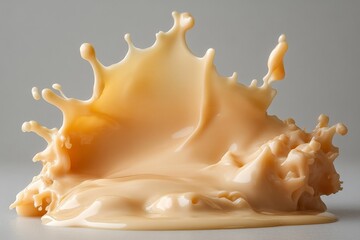 Aufkleber - Fluid motion of cream splashing on a surface captured in detail in a neutral background setting