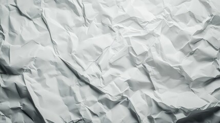 Poster - Crumpled white paper texture with soft shadows, ideal for backgrounds in creative design and presentations