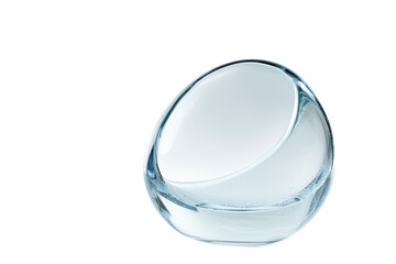 Poster - A translucent glass bowl sits against a gradient gray background showing a modern minimalist aesthetic look