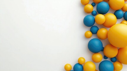 Poster - Vibrant yellow and blue spheres are creatively arranged on a light backdrop, providing a cheerful and modern aesthetic