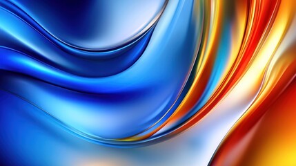 Poster - Abstract Colorful Swirls: A Symphony of Blue, Orange, and Red