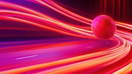 Poster - Abstract Sphere in Motion: A Vivid Symphony of Light and Speed