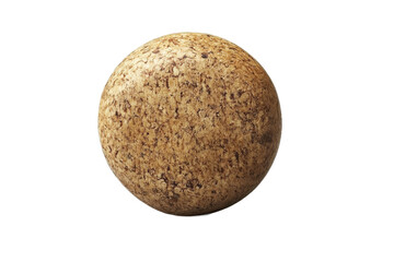 Poster - A textured sphere with mottled brown and beige surface against a neutral gray background in studio lighting