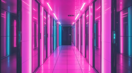 Poster - Neon Nights: A Cyberpunk Corridor