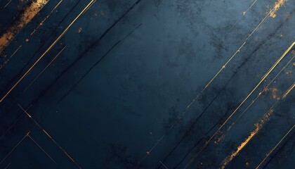 Poster - Dark blue grunge corporate abstract background with golden lines. Modern digital graphic technology pattern. Tech futuristic design. Luxury, deluxe elegant wallpaper for websites and presentations.