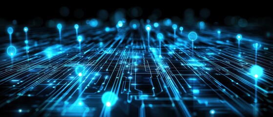 Poster - Abstract Digital Network: Futuristic Circuit Board