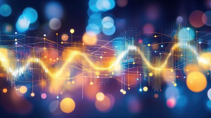 Poster - Abstract Data Wave Visualization:  Dynamic Colorful Graph with Bokeh Lights
