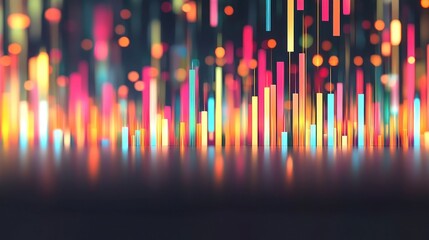 Poster - Vibrant Abstract Light Pillars: A Symphony of Color and Form