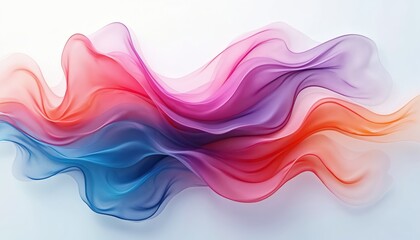 Poster - Abstract colorful shape with gradient elements on transparent background. Flowing graphic design, smooth curves, motion, vibrant colors, modern art, wave, dynamic futuristic glossy.