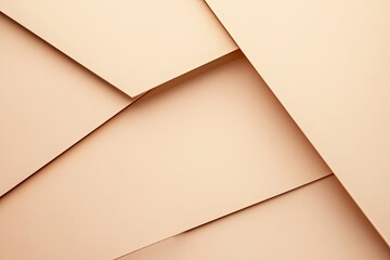 Poster - Abstract layered beige paper design.  A sophisticated composition of overlapping beige sheets of paper creating a modern, geometric pattern. The soft color palette and clean lines 