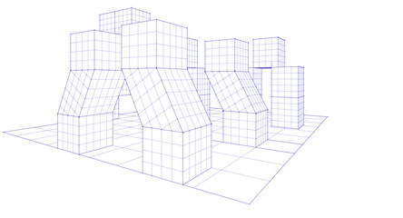 Poster - abstract modular architecture 3d rendering	
