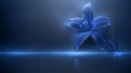 Poster - A beautiful blue flower rendered with an elegant artistic design