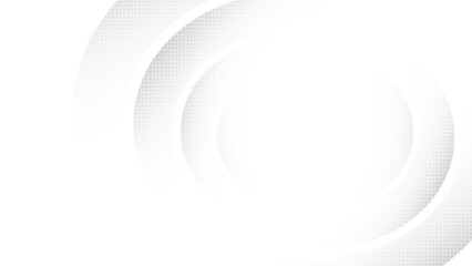Wall Mural - abstract white and gray gradient background with round shape and halttone effect. vector illustratio
