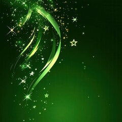 Wall Mural - green christmas background with stars