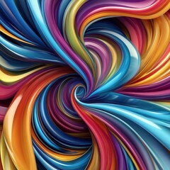 Poster - Abstract 3d modern background, colorful swirls illustration