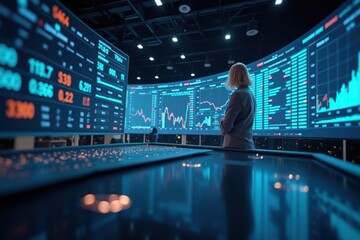 Poster - Modern Trading Environment with Interactive Financial Data Displays