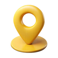Fototapete - 3d yellow map pointer isolated on transparent background.