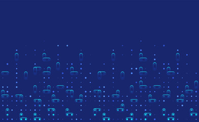Poster - Digital technology background. Digital data dots blue pattern pixel background