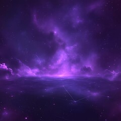 purple nebula landscape, cosmic scene, futuristic grid, space background, digital art