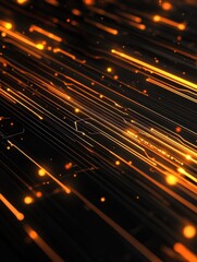 Aufkleber - futuristic dark background features glowing orange lines suitable technology design projects