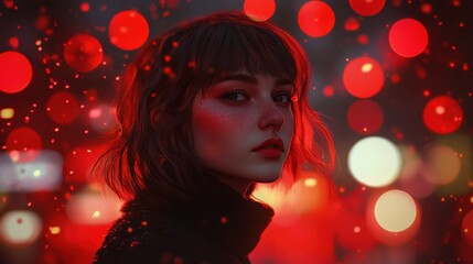Wall Mural - red bokeh background