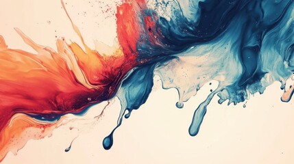 Poster - Abstract background with colorful splashes on white canvas illustration