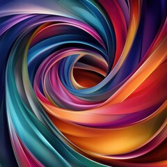 Poster - Abstract 3d modern background, colorful swirls illustration