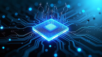 A stunning digital illustration with Semiconductor . Central Computer Processors CPU.