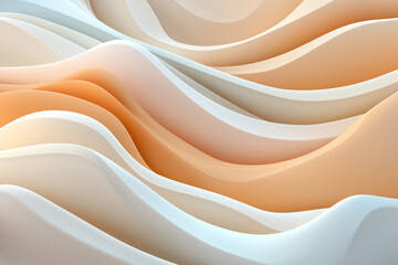 Poster - A serene digital artwork presenting rounded organic shapes and smooth textures reminiscent of sand